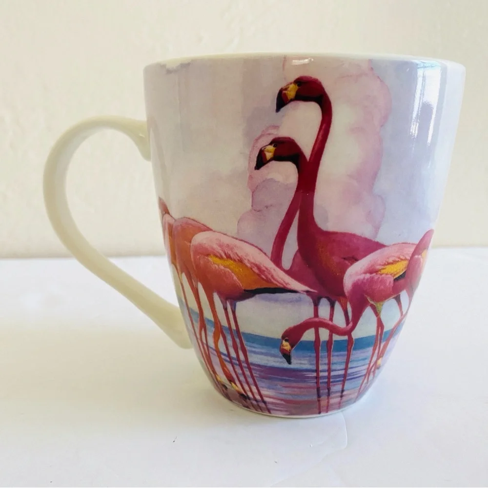 Pfaltzgraff Flamingo Mug Ceramic Pink Tropical Whimsy Kitsch Beachy Florida